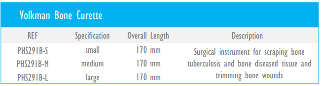 Volkman Bone Curette Orthopaedic Instruments German Stainless Steel 
