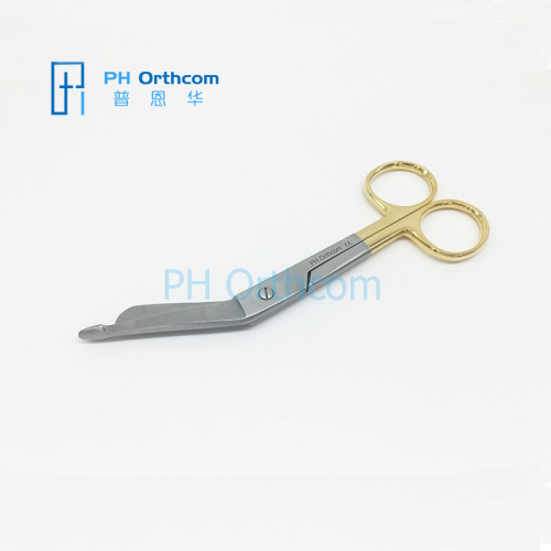 Lister Bandage Scissors TC Gold Plating 140mm Small Animal Orthopedic Instrument General Instrument For Veterinary