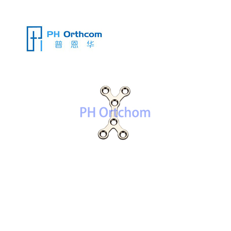 Titanium Mini X-shaped Plate For Maxillofacial Surgery Thickness 1.0mm 6 Holes Without Bridge