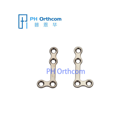 Titanium Medium L-shaped Plate For Maxillofacial Surgery Thickness 0.8mm 4 Holes With Bridge