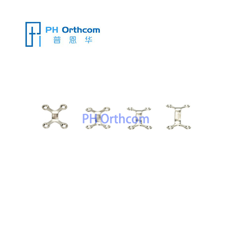 Titanium Chin Plate For Maxillofacial Surgery Thickness 0.8mm 4 Holes With Bridge