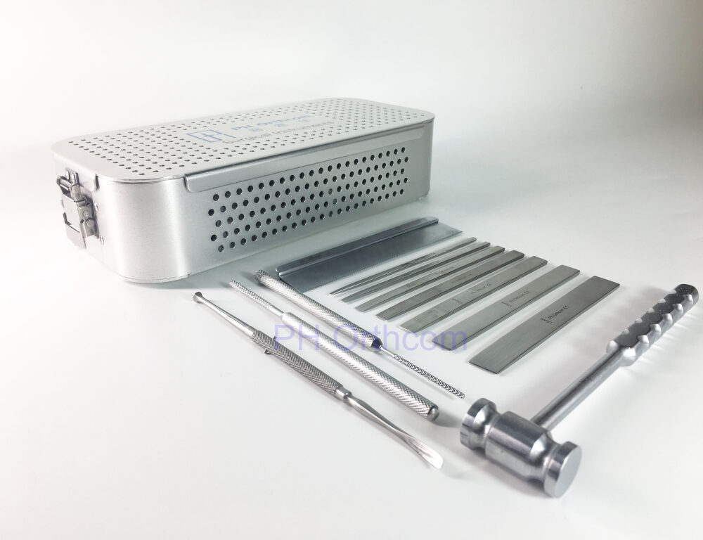 Trochlea Rectangular Sulcoplasty Iustruments Set In Graphic Container For Small Animals Veterinary Orthopedic Surgery